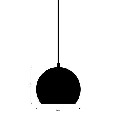 FRANDSEN Lampa wisząca Pendant Ball ø18 cm. Kolor czarny