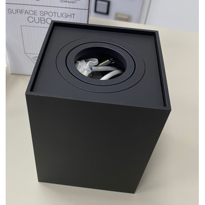 Ledline Oprawa natynkowa punktowa kwadrat Cubo, kolor black matt