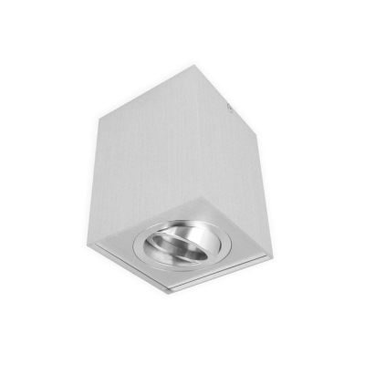 Ledline Oprawa natynkowa punktowa kwadrat Cubo, kolor brushed silver