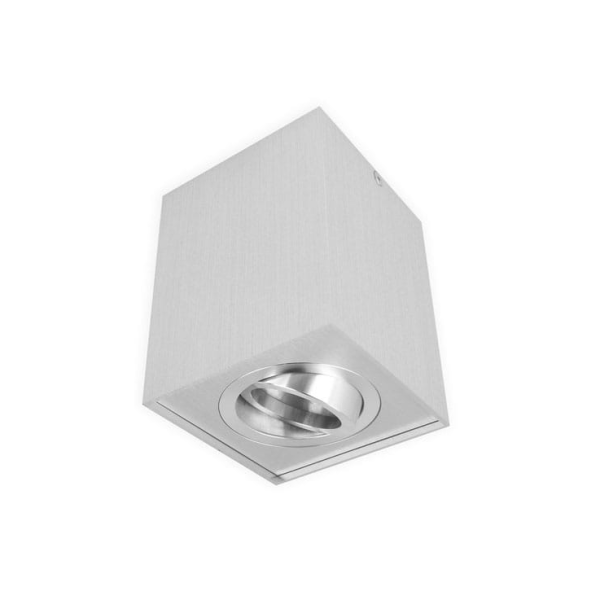 Ledline Oprawa natynkowa punktowa kwadrat Cubo, kolor brushed silver