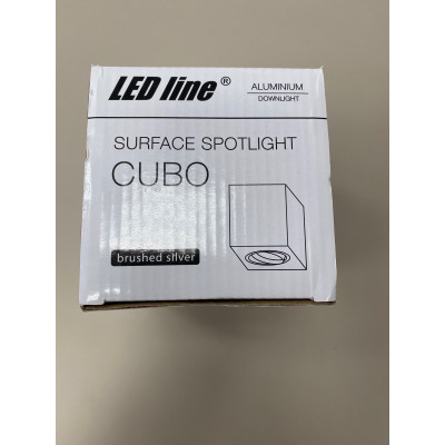 Ledline Oprawa natynkowa punktowa kwadrat Cubo, kolor brushed silver