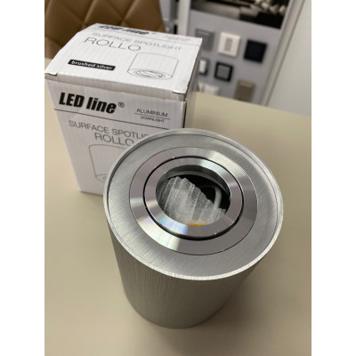 Ledline Oprawa natynkowa punktowa okrągła Rollo, kolor brushed silver