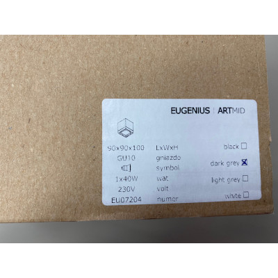 Oprawa natynkowa punktowa kwadrat, Eugenius EU07204, kolor dark grey
