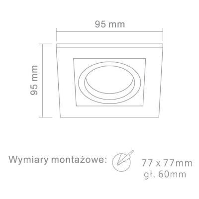 Oprawa wpuszczana Vento Cromo