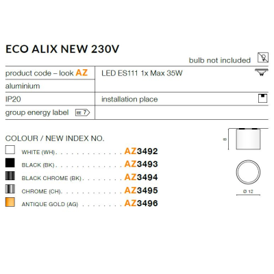 Oprawa natynkowa Eco Alix czarna