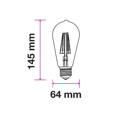 V-TAC Żarówka dekoracyjna LED Filament 4W E27 VT-2105D ST64