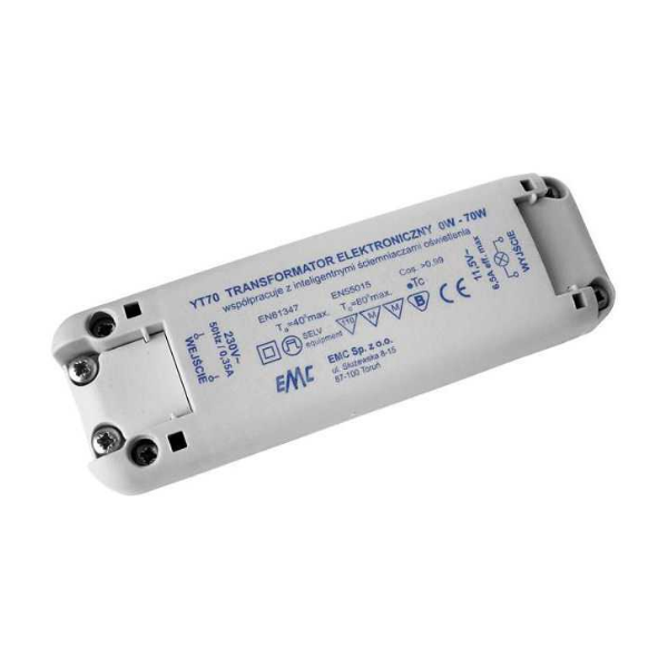 Transformator elektroniczny 12V 0-70W YT70