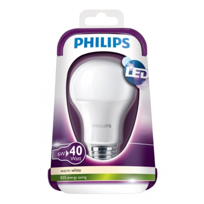 Philips Żarówka LED E27 6W 2700K