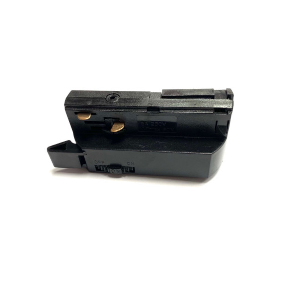 Orlicki Design Adapter uniwersalny z wyłącznikiem do szyny 1-fazowej czarny