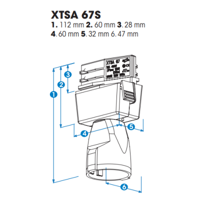 Global Nordic Adapter do szyny 3F z gniazdem Schuko biały