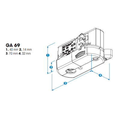 Global Nordic Multi Adapter do szyny 3F 6A 50N czarny