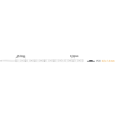 Taśma 120LED/m 1m 12V 9.6W 4000K IP20 1120lm Ra80 4mm
