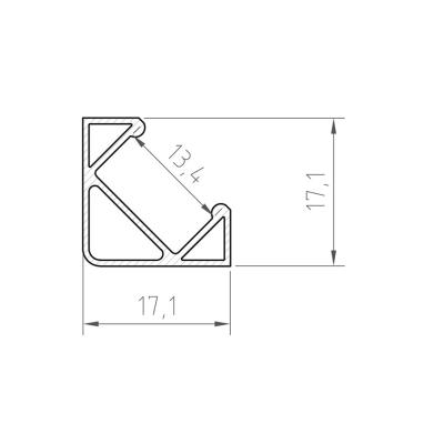 Profil LED P3-1 czarny lakierowany 1m