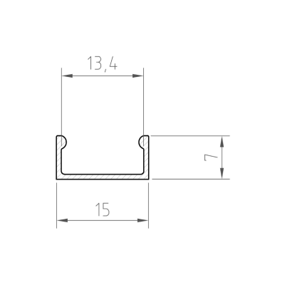 Profil LED P4-1 czarny lakierowany 2m