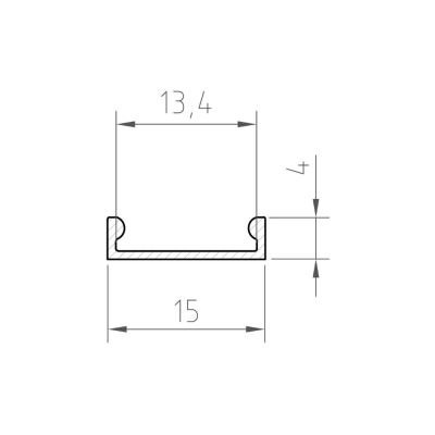 Kopia - Profil LED P4-3 srebrny anodowany 1m