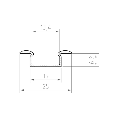 Profil LED P6-1 srebrny anodowany 1m