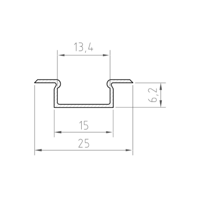 Profil LED P6-2 biały lakierowany 2m