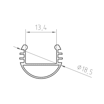 Profil LED P8-1 srebrny anodowany 1m