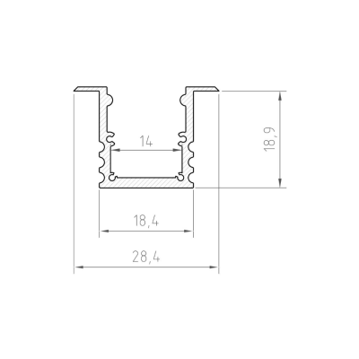 Profil LED P25-1 biały lakierowany 1m