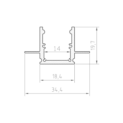 Profil LED P25-2 czarny lakierowany 1m