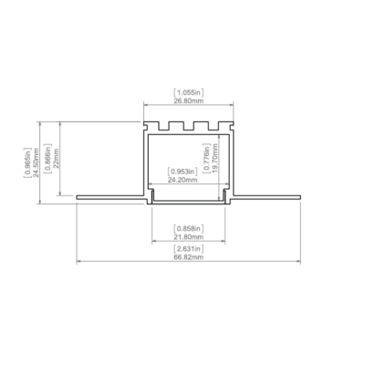 Profil LED KOZEL Nieanodowany (surowy) 2m