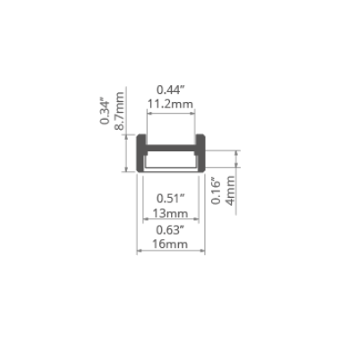 Profil LED MICRO-H Srebrny anodowany 3m