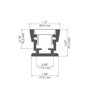 Profil LED HR-MAX Srebrny anodowany 2m