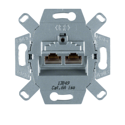 Berker One.platform Mechanizm gniazda komputerowego UAE 2-kr (RJ45), ekran., kat.6a iso