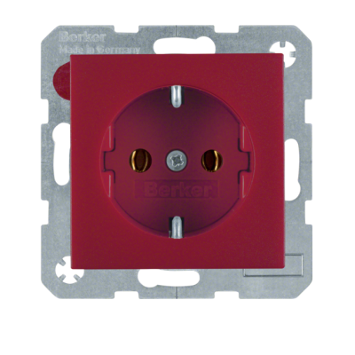 Berker S.1/B.3/B.7 Gniazdo SCHUKO, czerwony