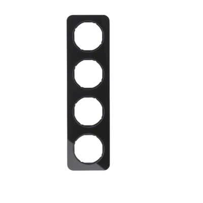 Berker R.1 Ramka 4-krotna, szkło, czarny