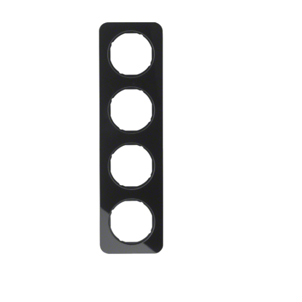 Berker R.1 Ramka 4-krotna, szkło, czarny