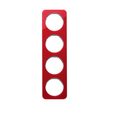 Berker R.1 Ramka 4-krotna, akryl czerwony przezroczysty/biały