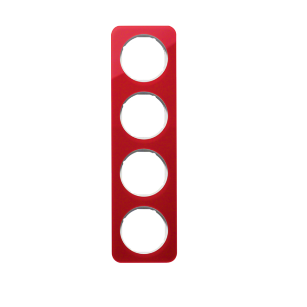 Berker R.1 Ramka 4-krotna, akryl czerwony przezroczysty/biały