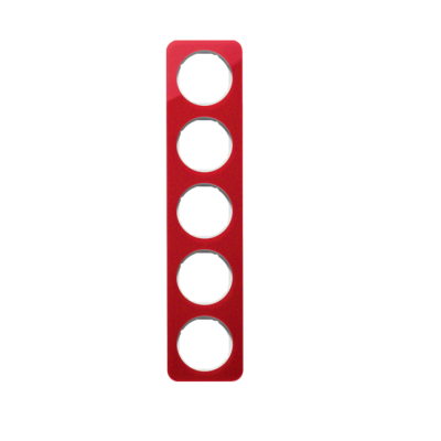 Berker R.1 Ramka 5-krotna, akryl czerwony przezroczysty/biały