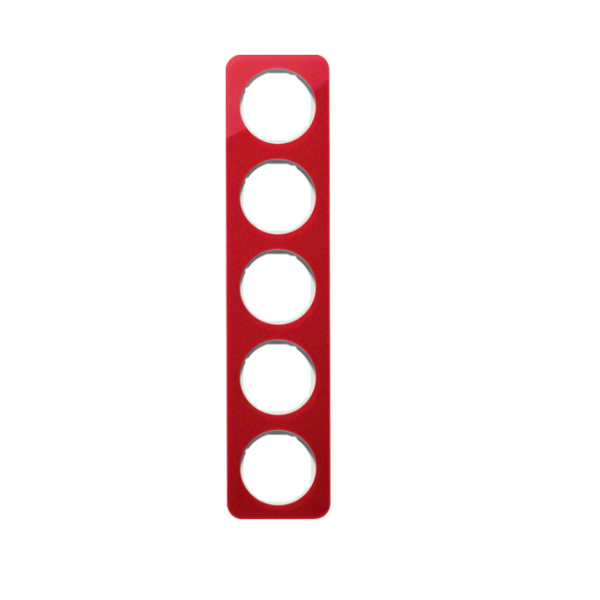 Berker R.1 Ramka 5-krotna, akryl czerwony przezroczysty/biały
