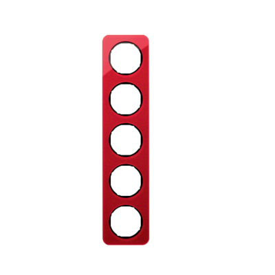Berker R.1 Ramka 5-krotna, akryl czerwony przezroczysty/czarny