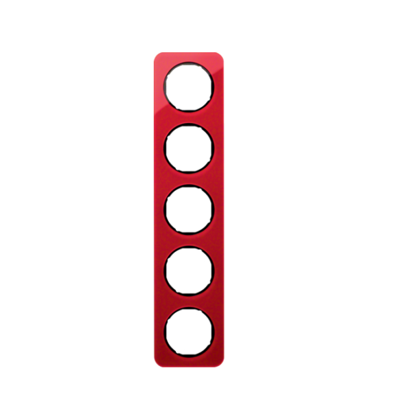 Berker R.1 Ramka 5-krotna, akryl czerwony przezroczysty/czarny