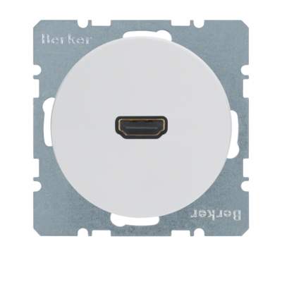 Berker R.1/R.3 Gniazdo HDMI z przyłączem 90° biały