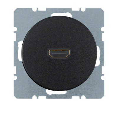 Berker R.1/R.3 Gniazdo HDMI z przyłączem 90° czarny