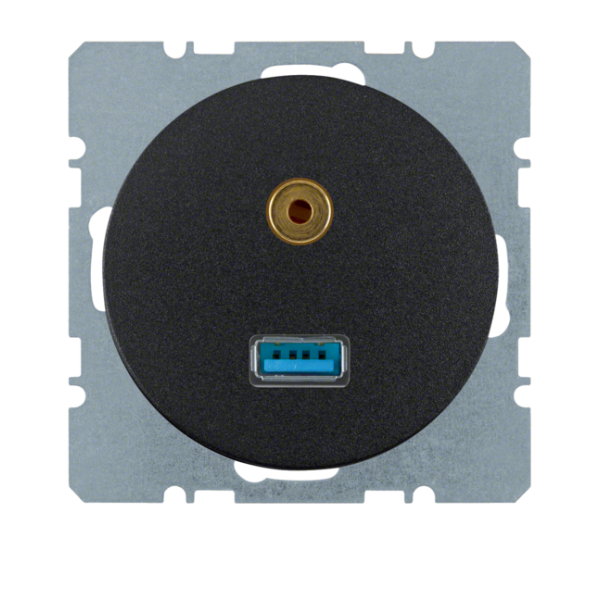 Berker R.1/R.3 Gniazdo USB/3,5 mm audio czarny