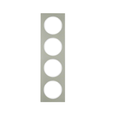 Berker R.3 Ramka 4-krotna, stal szlachetna/biały