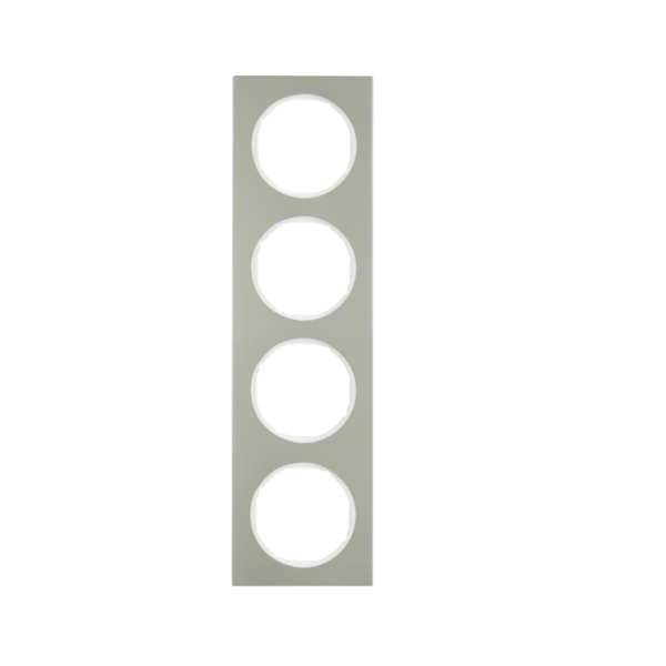 Berker R.3 Ramka 4-krotna, stal szlachetna/biały