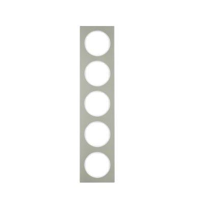 Berker R.3 Ramka 5-krotna, stal szlachetna/biały