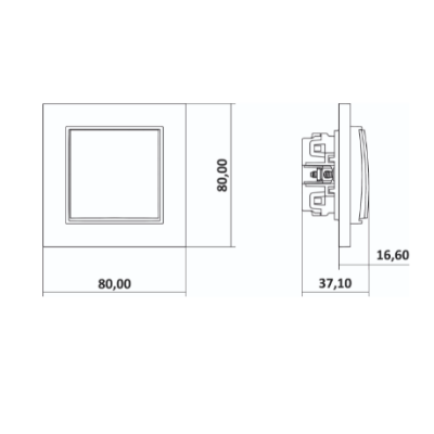 Karlik Mini Mechanizm łącznika żaluzjowego (dwa klawisze bez piktogramów), złoty