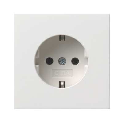 Gira F100 Gniazdo SCHUKO 16 A 250 V ~ zaciski wtykowe, czysty biały połysk