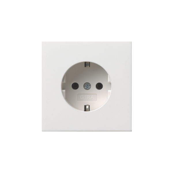Gira F100 Gniazdo SCHUKO 16 A 250 V ~ zaciski wtykowe, czysty biały połysk