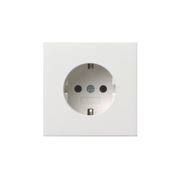 Gira F100 Gniazdo SCHUKO 16 A 250 V ~ zaciski śrubowe, czysty biały połysk