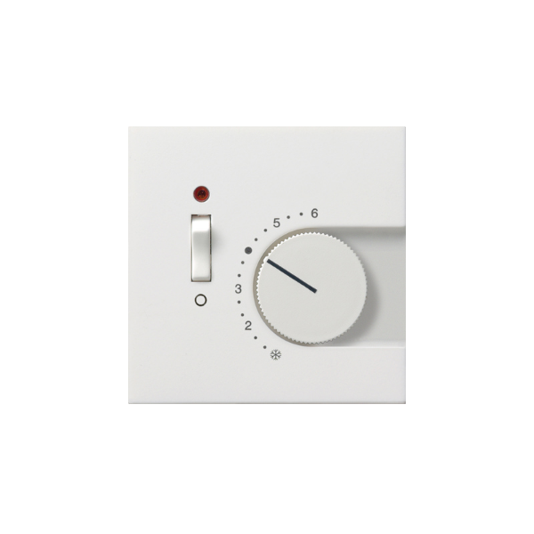 Gira F100 Regulator temperatury pomieszczenia 230/ 10 (4) A z zestykiem rozwiernym, włącznikiem/wyłącznikiem i kontrolką, czysta