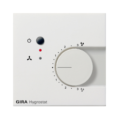 Gira F100 Higrostat elektroniczny 230 V~, czysta biel z połyskiem