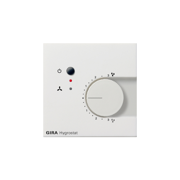 Gira F100 Higrostat elektroniczny 230 V~, czysta biel z połyskiem